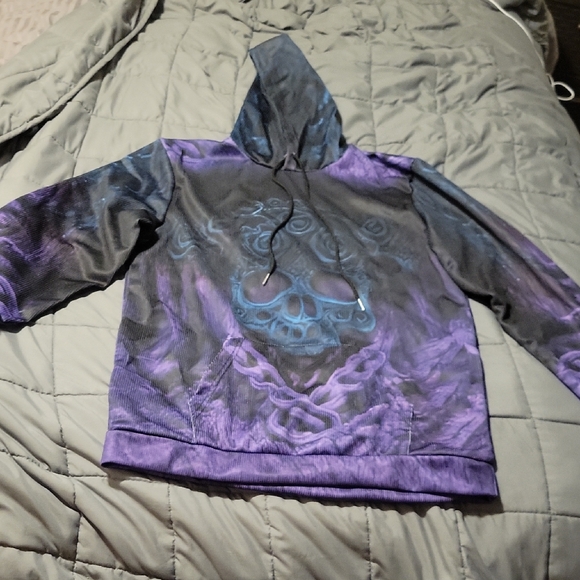 Tops - Purple and Black Skull Hoodie